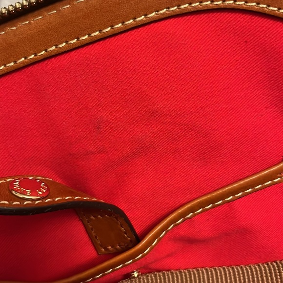 Dooney & Bourke Gray Lavender Pebble Grain Leather Zip Top Handle Satchel Bag - Picture 14 of 16